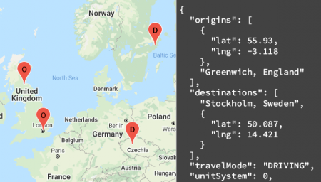 The Google Maps Distance Matrix API